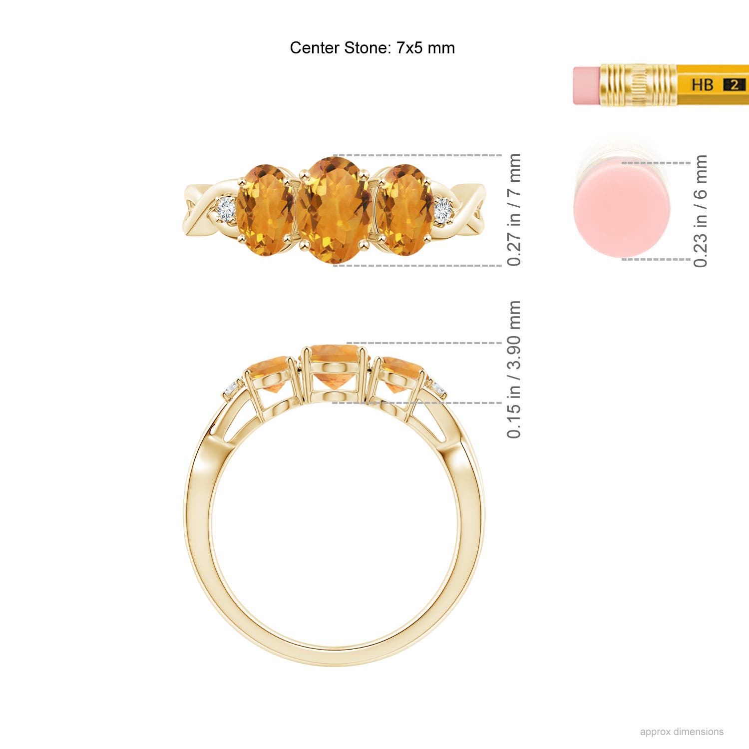 AA - Citrine / 1.59 CT / 14 KT Yellow Gold