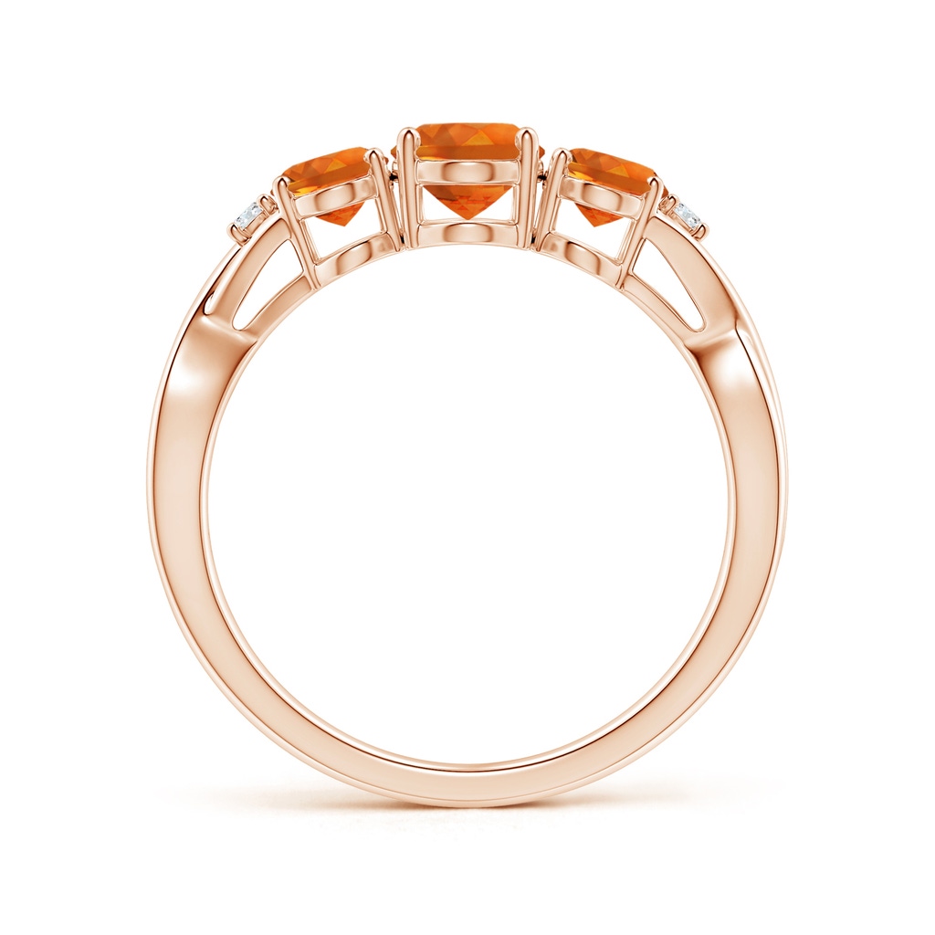 7x5mm AAAA Oval Citrine Three Stone Criss-Cross Ring in Rose Gold - side_1