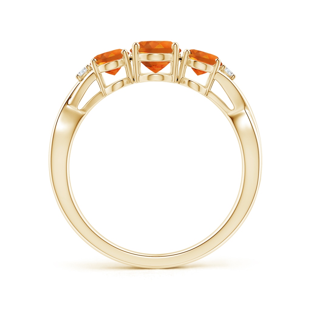 7x5mm AAAA Oval Citrine Three Stone Criss-Cross Ring in Yellow Gold - side_1