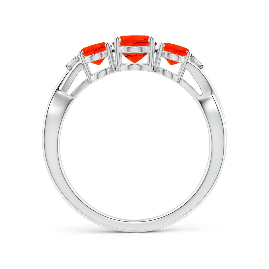 7x5mm AAAA Oval Fire Opal Three Stone Criss-Cross Ring in P950 Platinum side-1