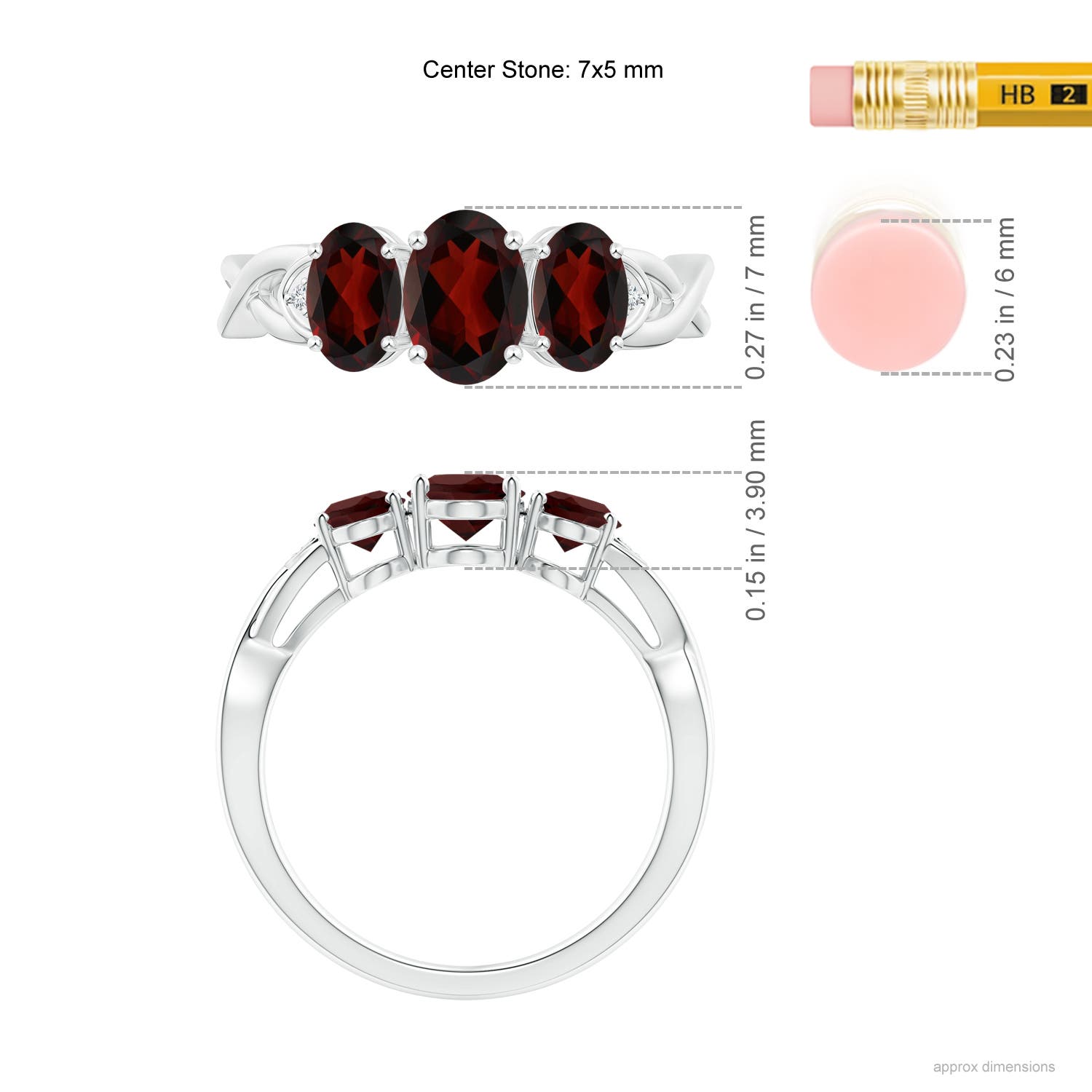 AA - Garnet / 2.01 CT / 14 KT White Gold