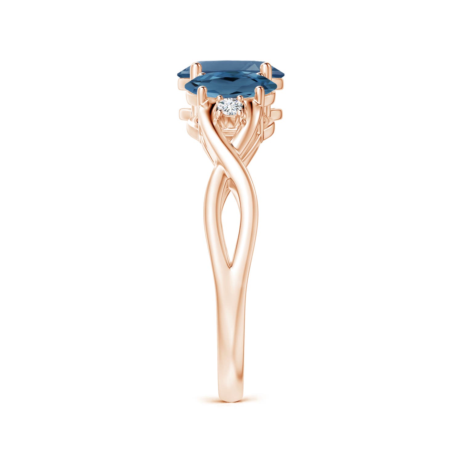 A - London Blue Topaz / 2.07 CT / 14 KT Rose Gold