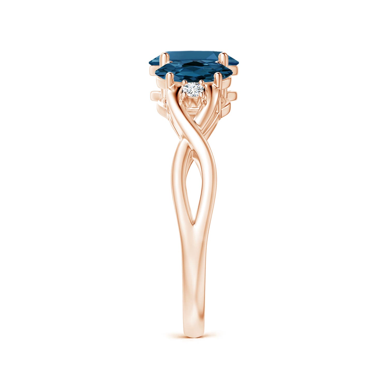 AAA - London Blue Topaz / 2.07 CT / 14 KT Rose Gold