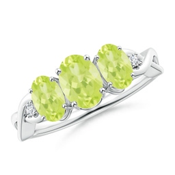 Three Stone Peridot Three Stone Engagement Rings