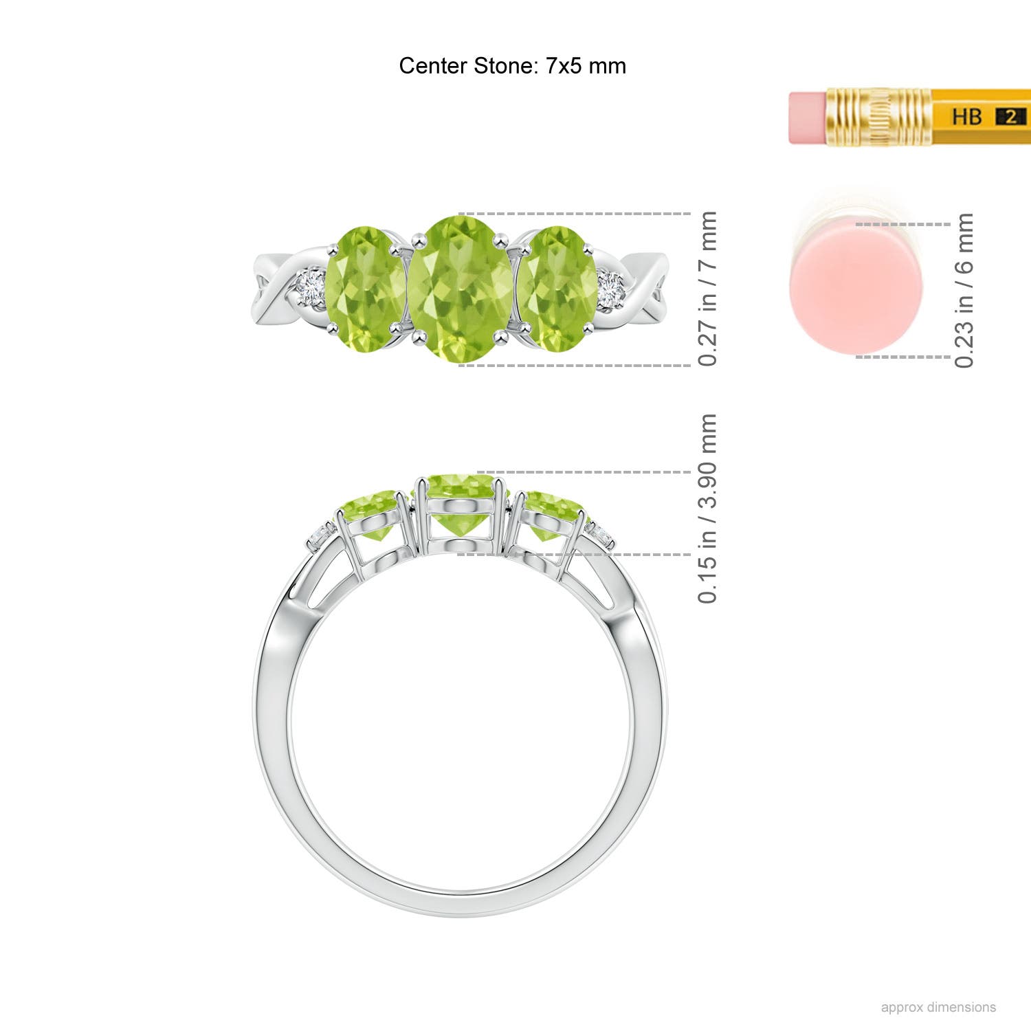 AA - Peridot / 1.85 CT / 14 KT White Gold