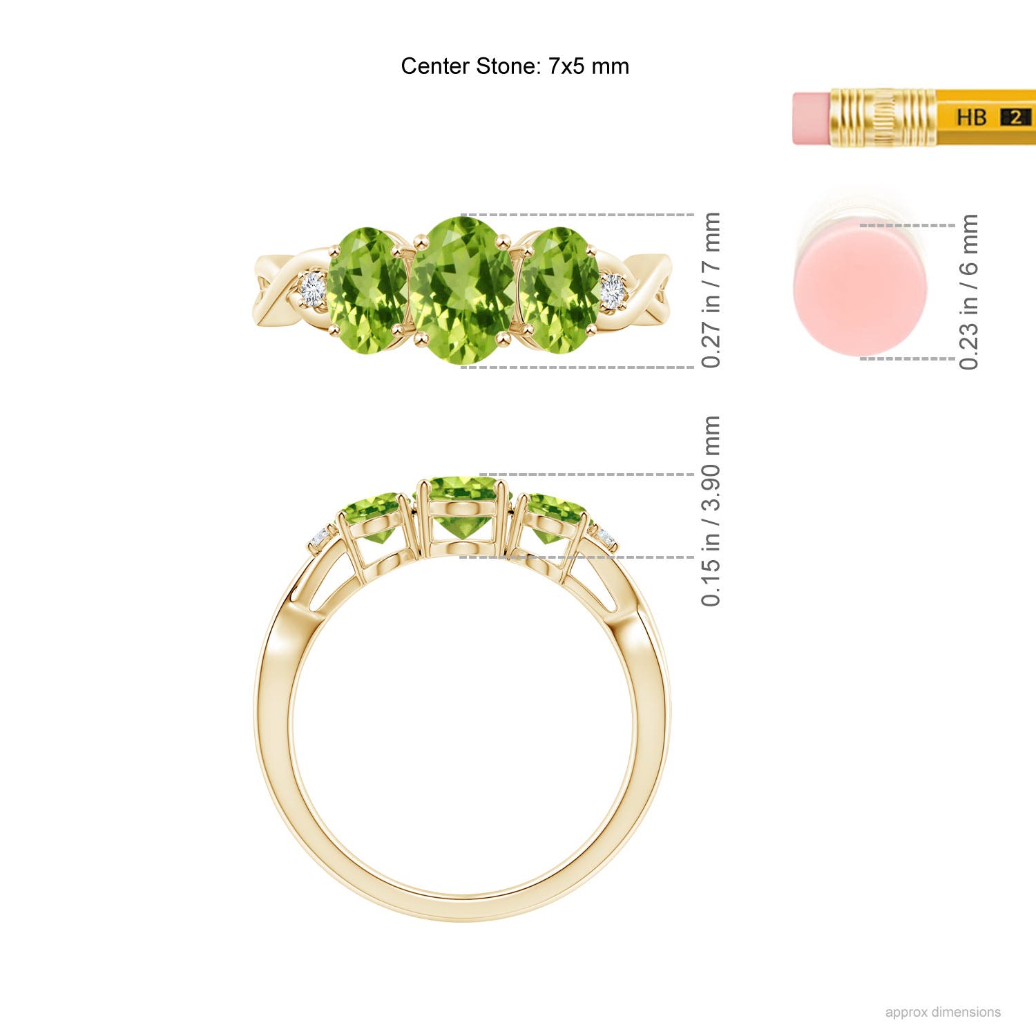 AAA - Peridot / 1.85 CT / 14 KT Yellow Gold