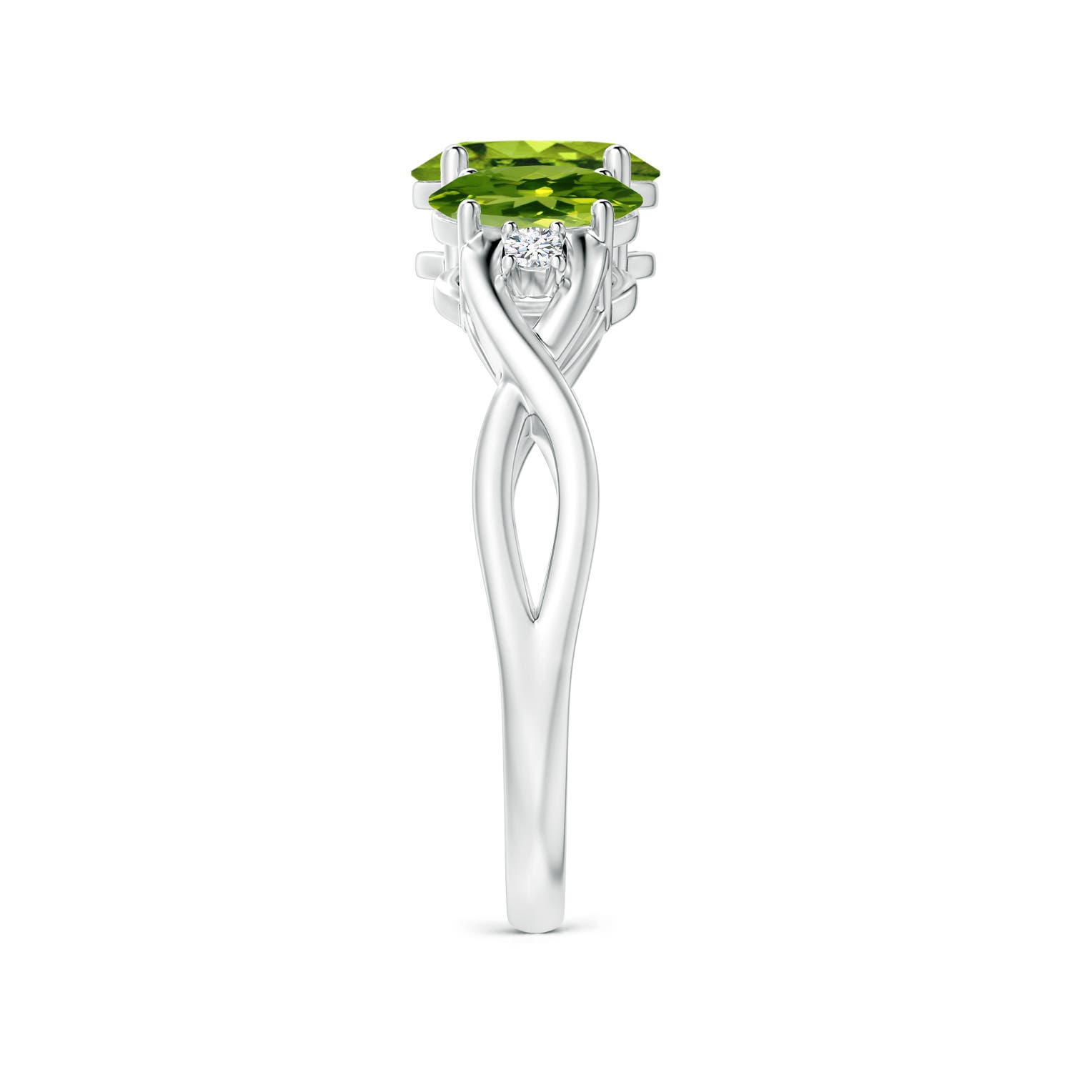 AAAA - Peridot / 1.85 CT / 14 KT White Gold