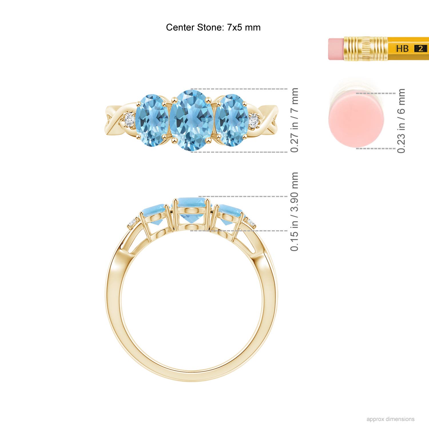 A - Swiss Blue Topaz / 2.07 CT / 14 KT Yellow Gold