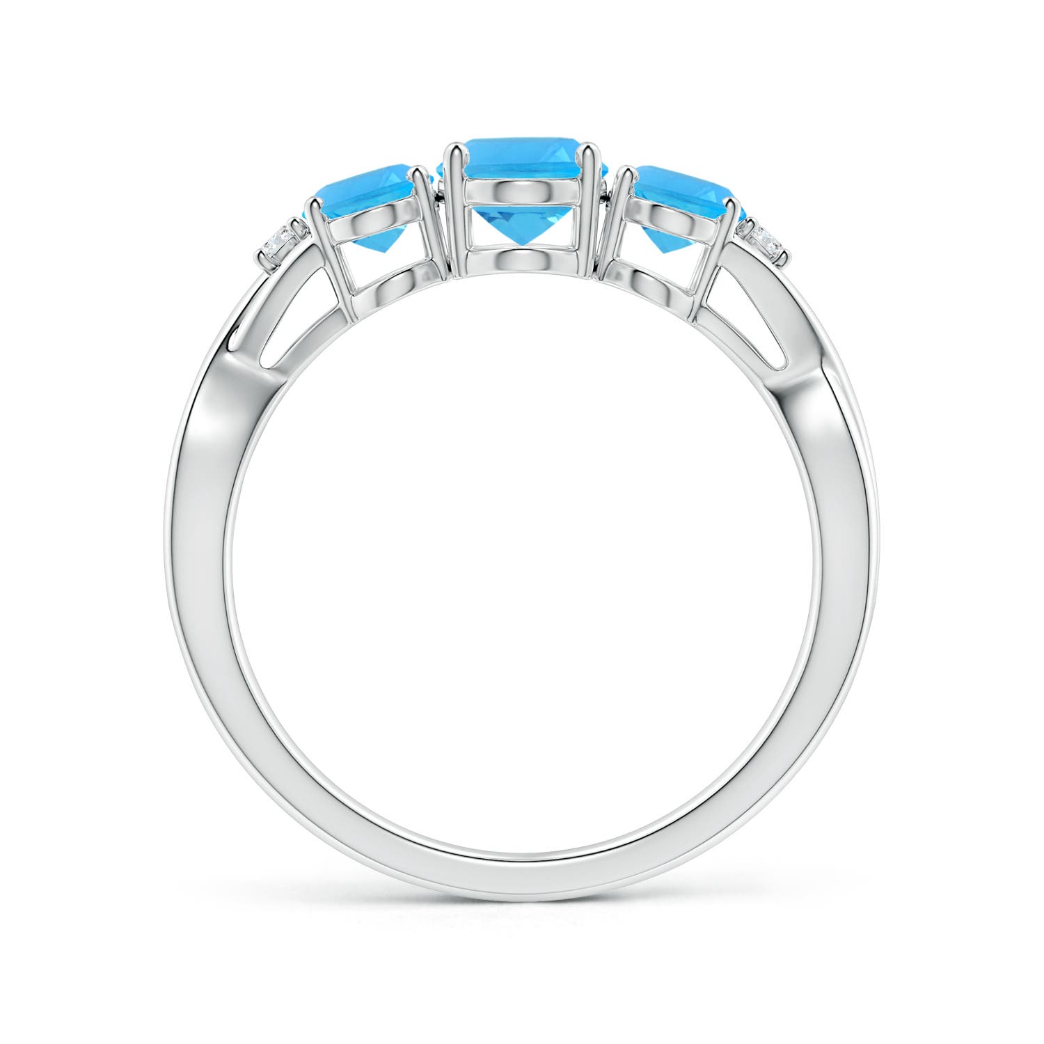 AAA - Swiss Blue Topaz / 2.07 CT / 14 KT White Gold