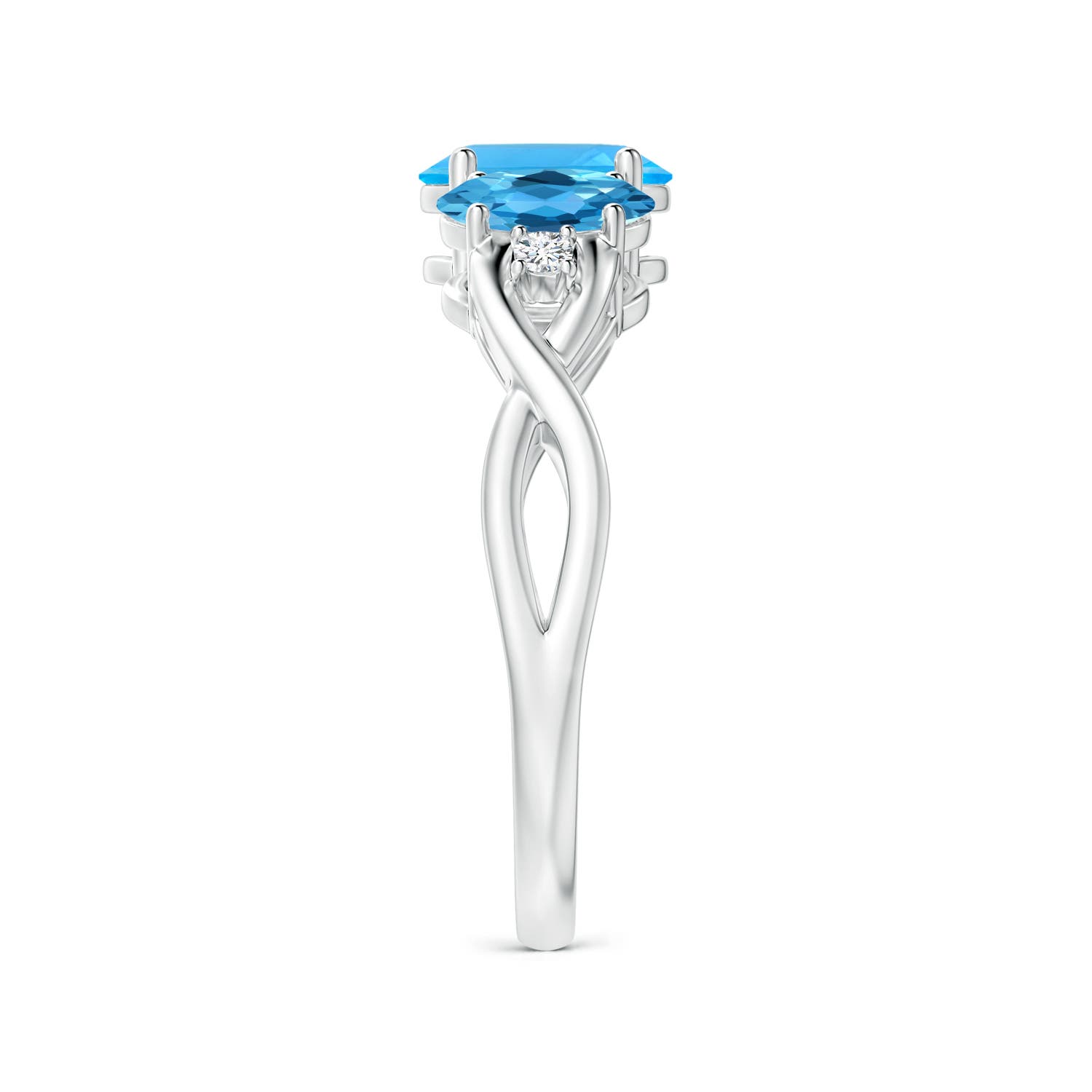 AAA - Swiss Blue Topaz / 2.07 CT / 14 KT White Gold