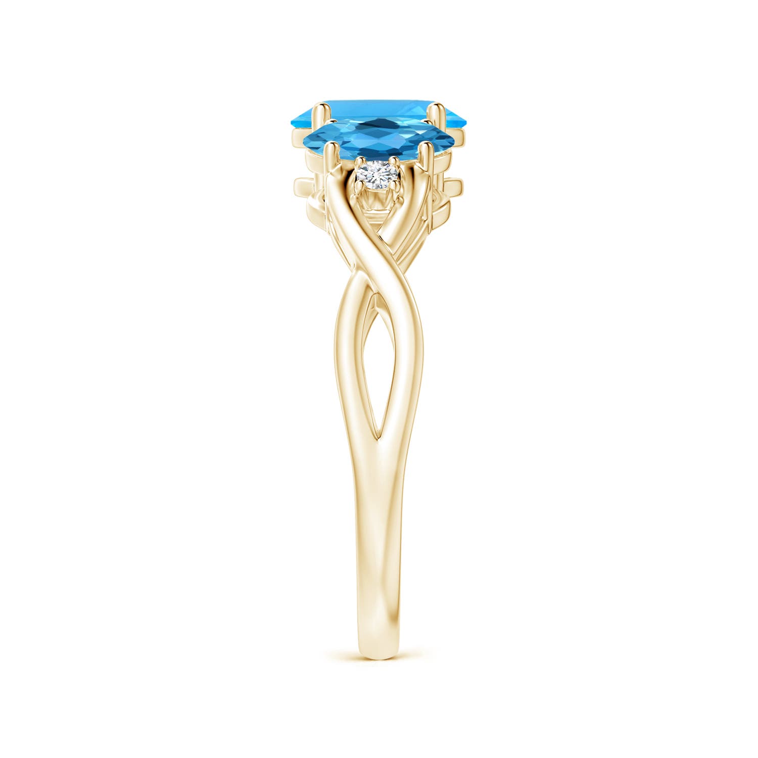 AAA - Swiss Blue Topaz / 2.07 CT / 14 KT Yellow Gold