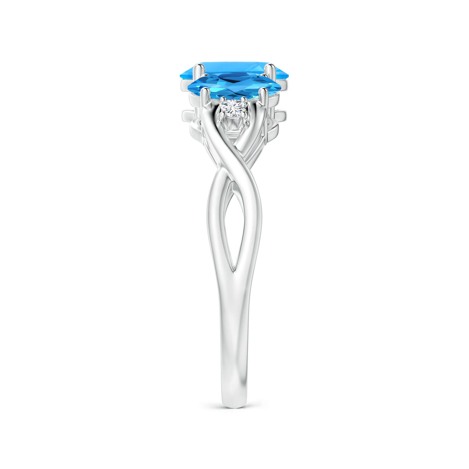 AAAA - Swiss Blue Topaz / 2.07 CT / 14 KT White Gold