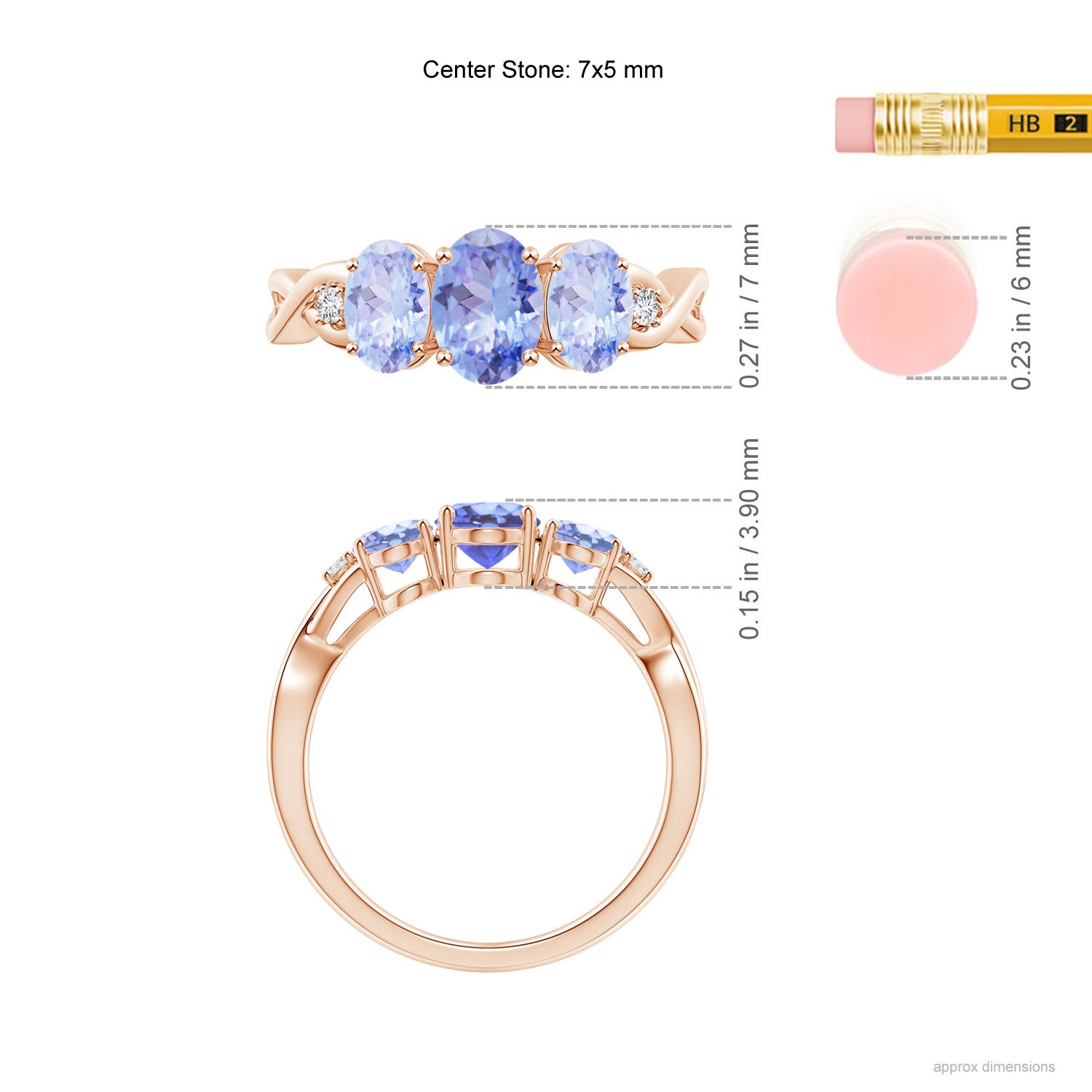 A - Tanzanite / 1.74 CT / 14 KT Rose Gold