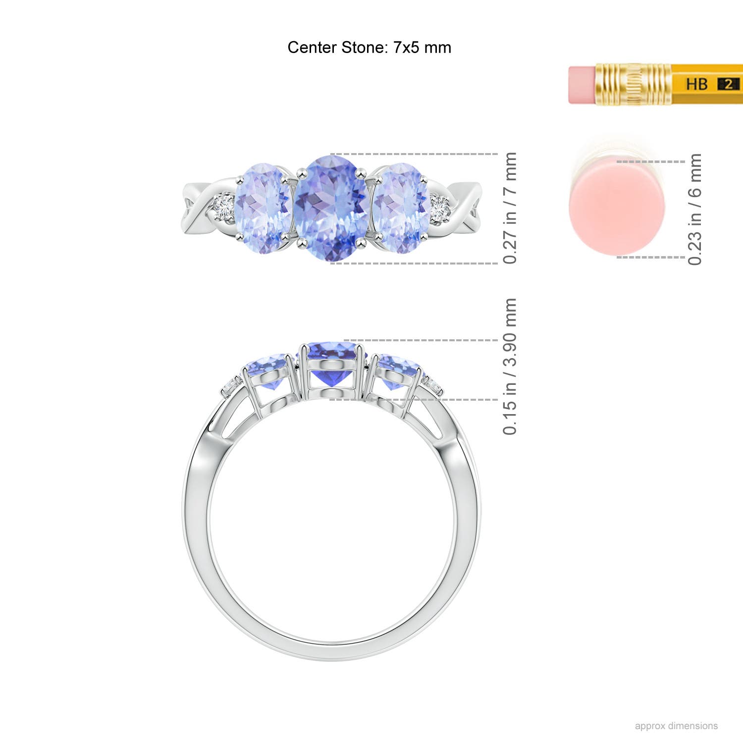 A - Tanzanite / 1.74 CT / 14 KT White Gold