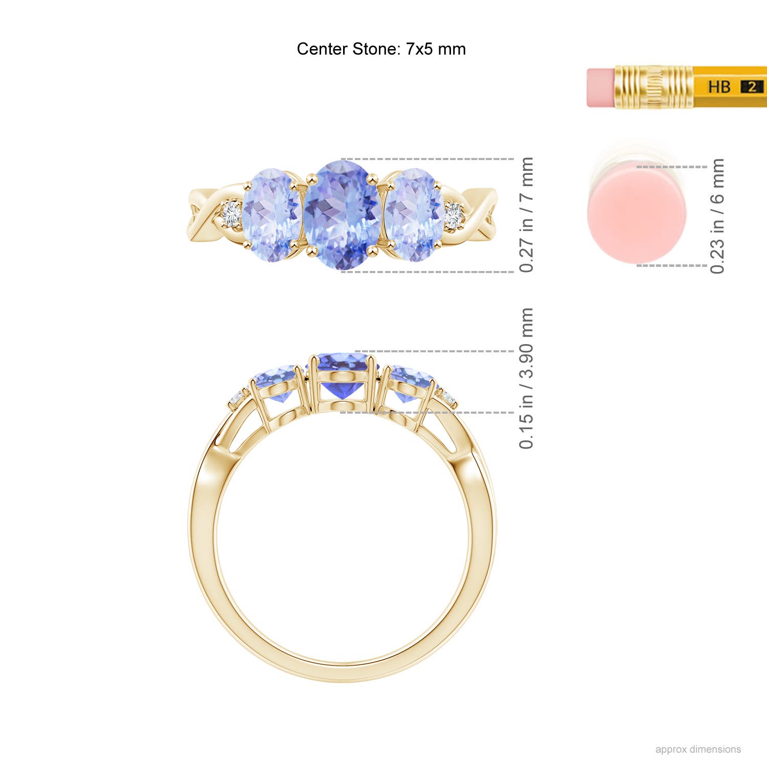 A - Tanzanite / 1.74 CT / 14 KT Yellow Gold