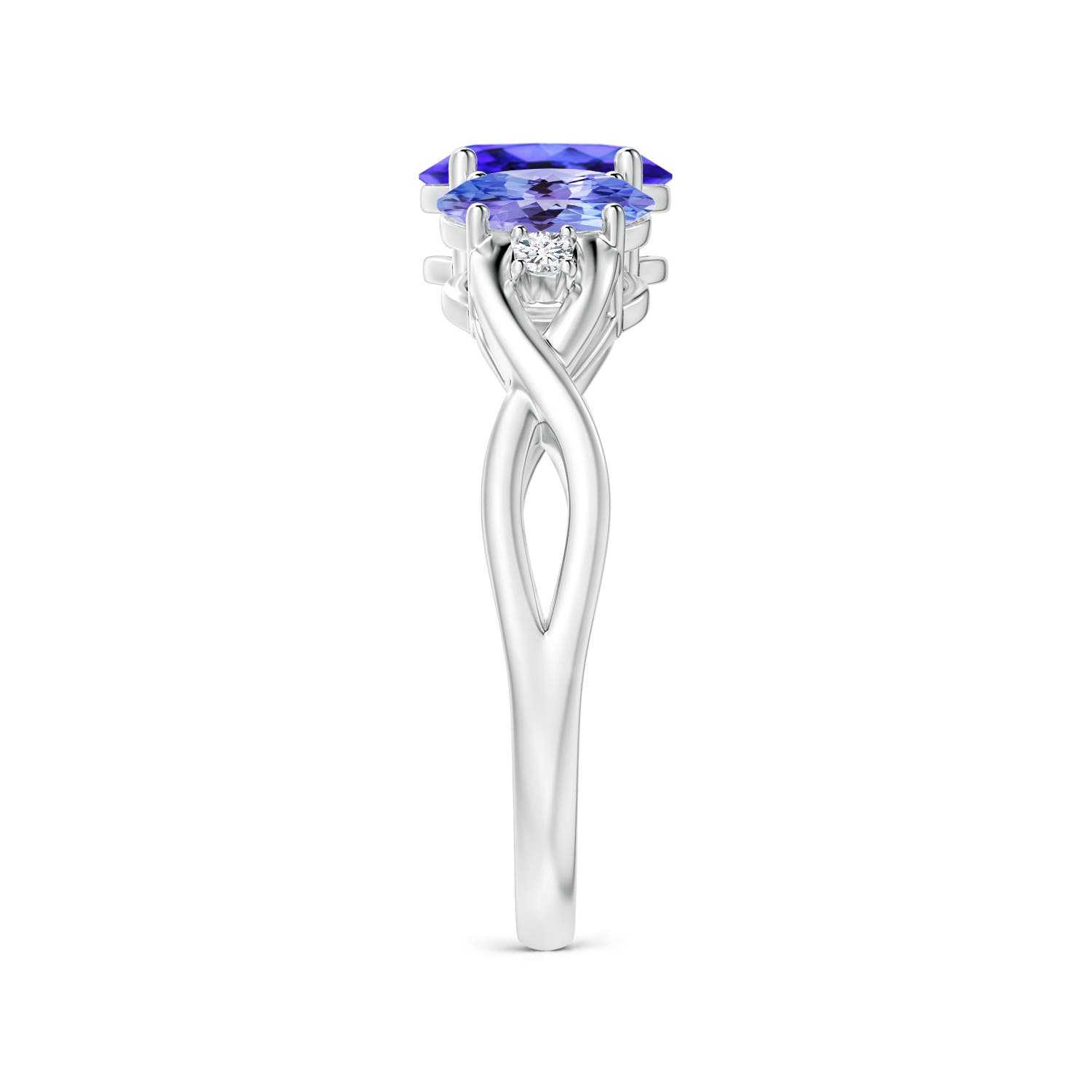 AAA - Tanzanite / 1.74 CT / 14 KT White Gold