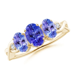 Oval Tanzanite Three Stone Rings
