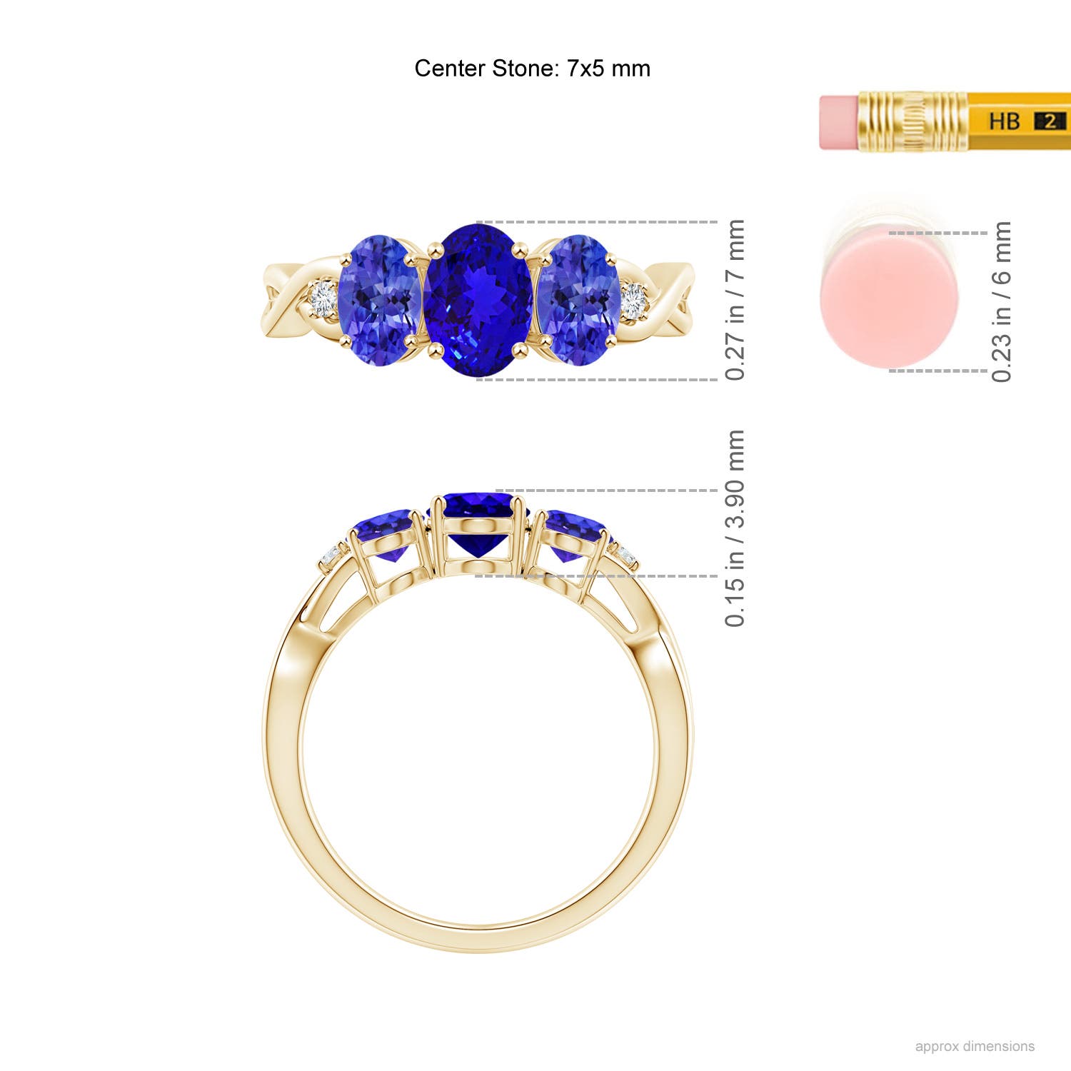 AAAA - Tanzanite / 1.74 CT / 14 KT Yellow Gold