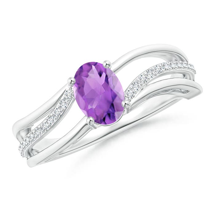 AA - Amethyst / 0.83 CT / 14 KT White Gold