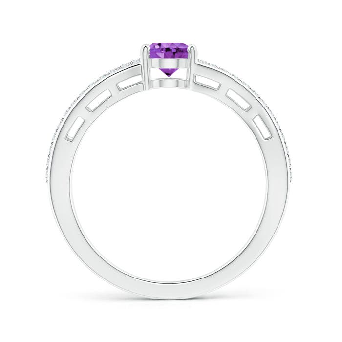 AA - Amethyst / 0.83 CT / 14 KT White Gold