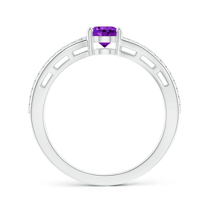 AAA - Amethyst / 0.83 CT / 14 KT White Gold