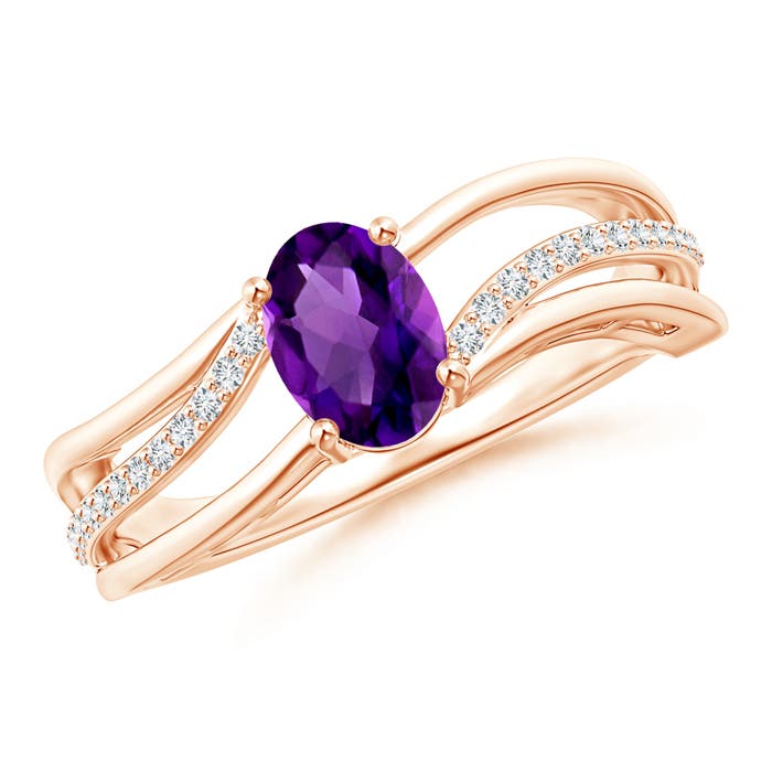 AAAA - Amethyst / 0.83 CT / 14 KT Rose Gold