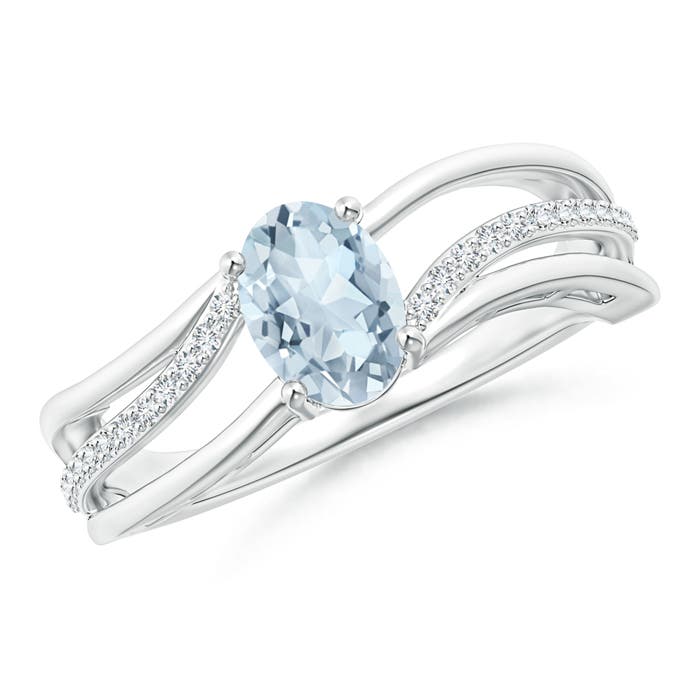 A - Aquamarine / 0.73 CT / 14 KT White Gold