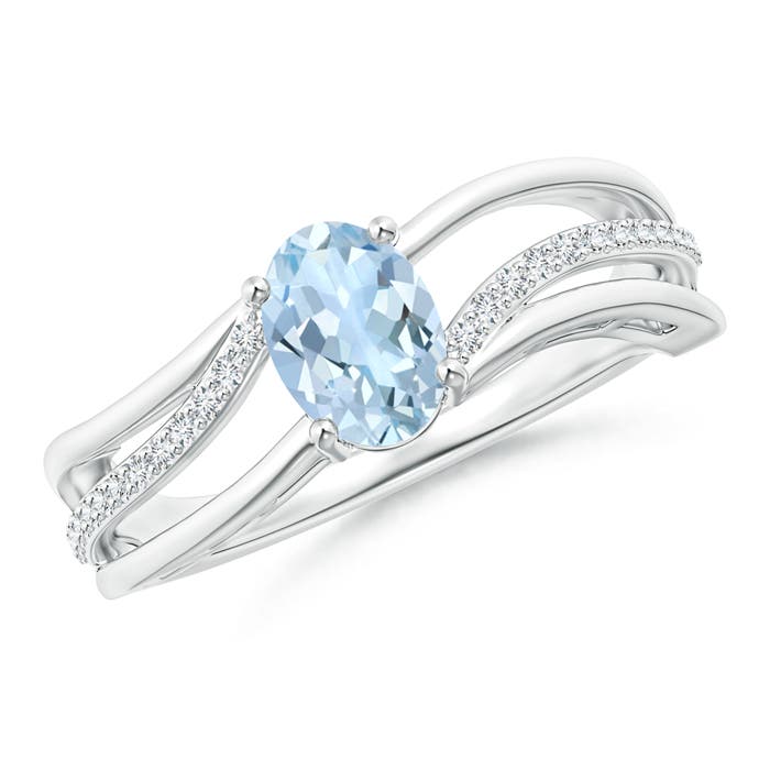 AA - Aquamarine / 0.73 CT / 14 KT White Gold