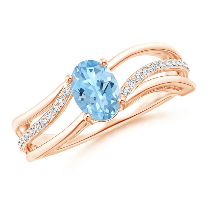 AAAA - Aquamarine / 0.73 CT / 14 KT Rose Gold