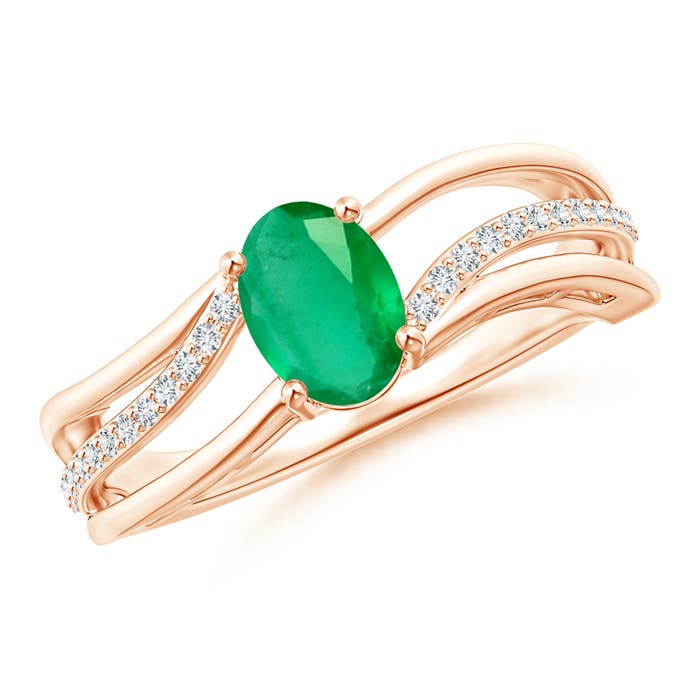 A - Emerald / 0.79 CT / 14 KT Rose Gold