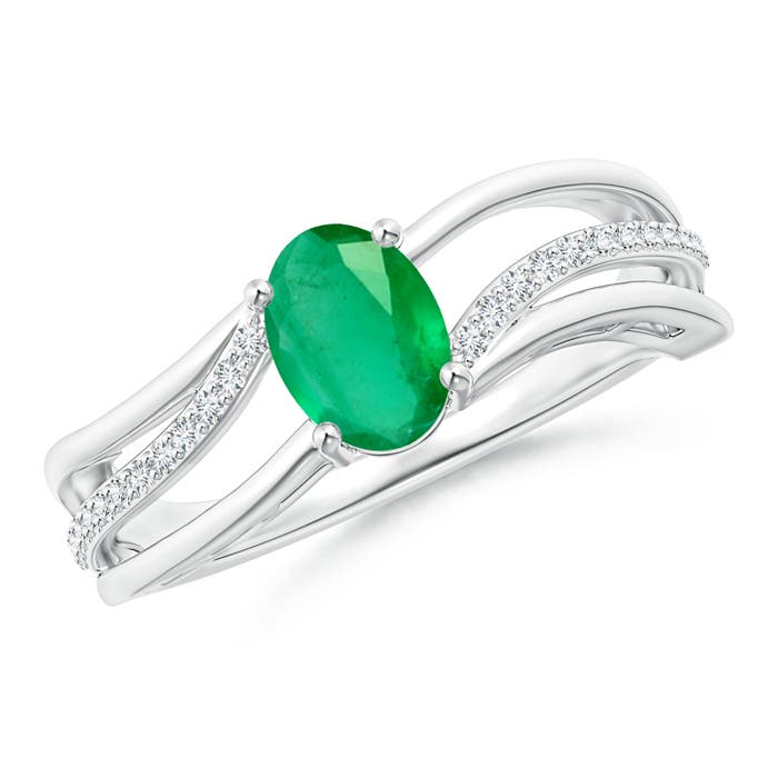 A - Emerald / 0.79 CT / 14 KT White Gold