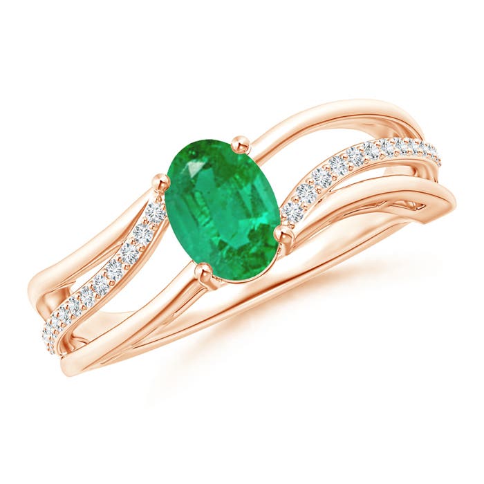 AA - Emerald / 0.79 CT / 14 KT Rose Gold