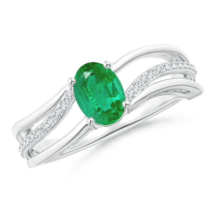 AA - Emerald / 0.79 CT / 14 KT White Gold