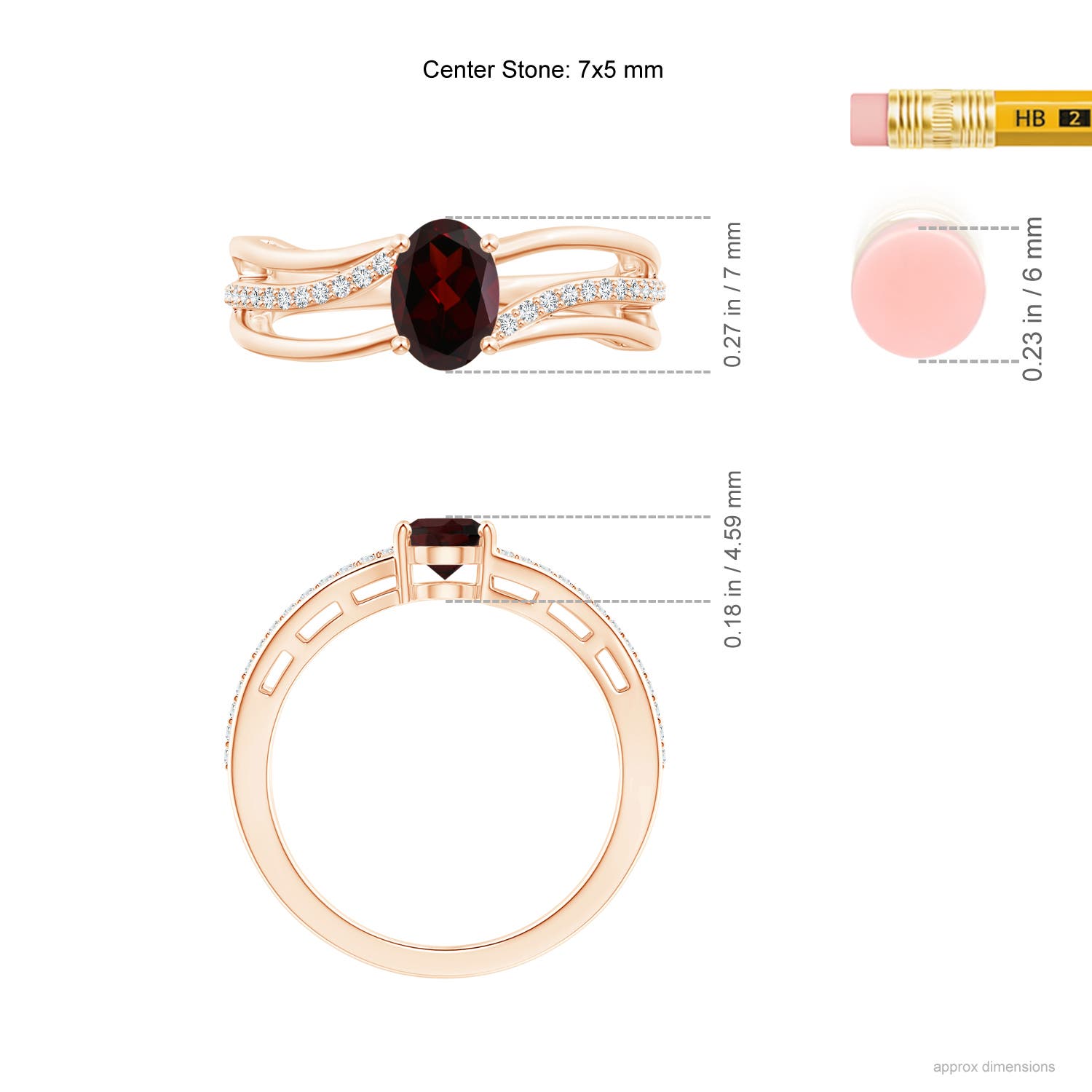 A - Garnet / 1.03 CT / 14 KT Rose Gold