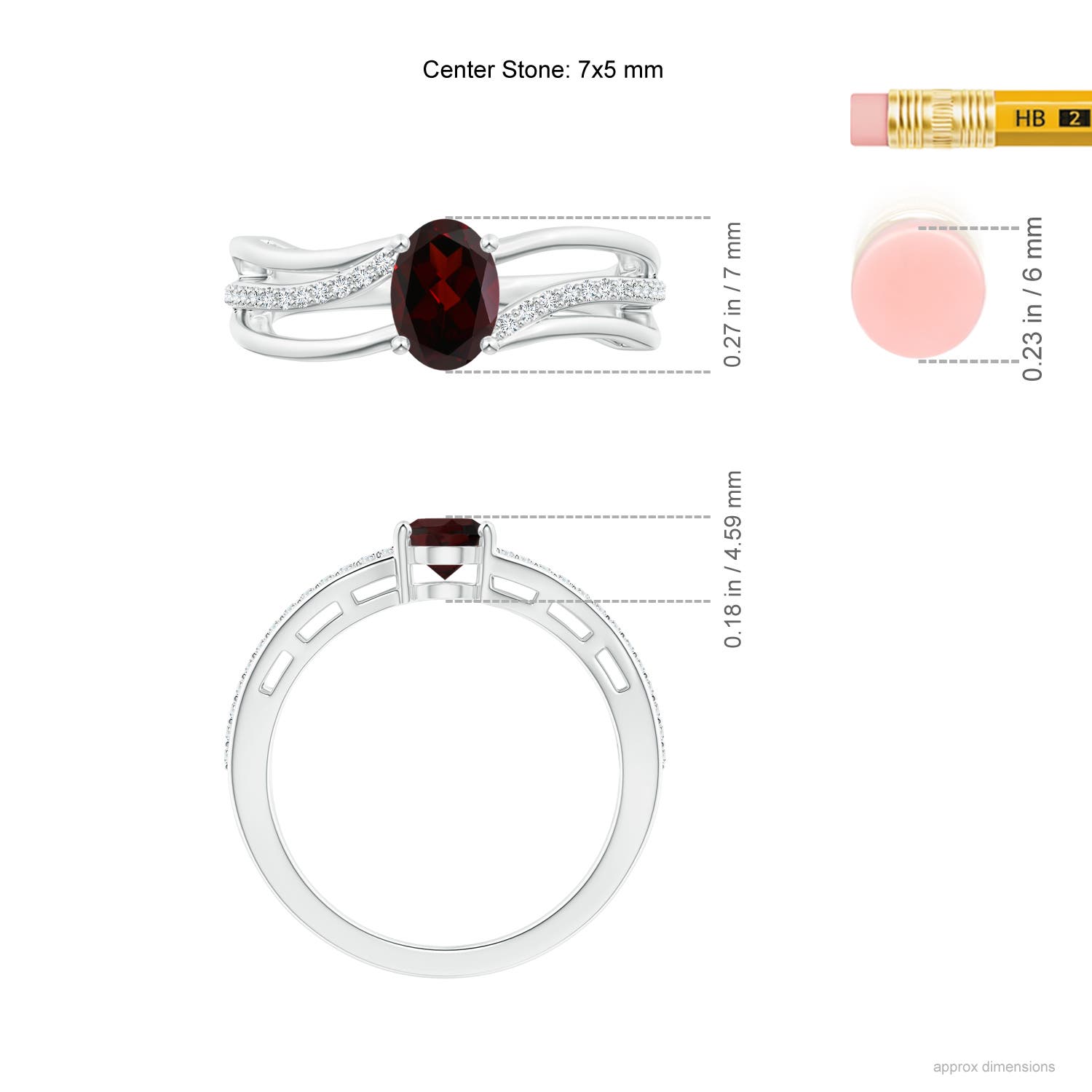 A - Garnet / 1.03 CT / 14 KT White Gold