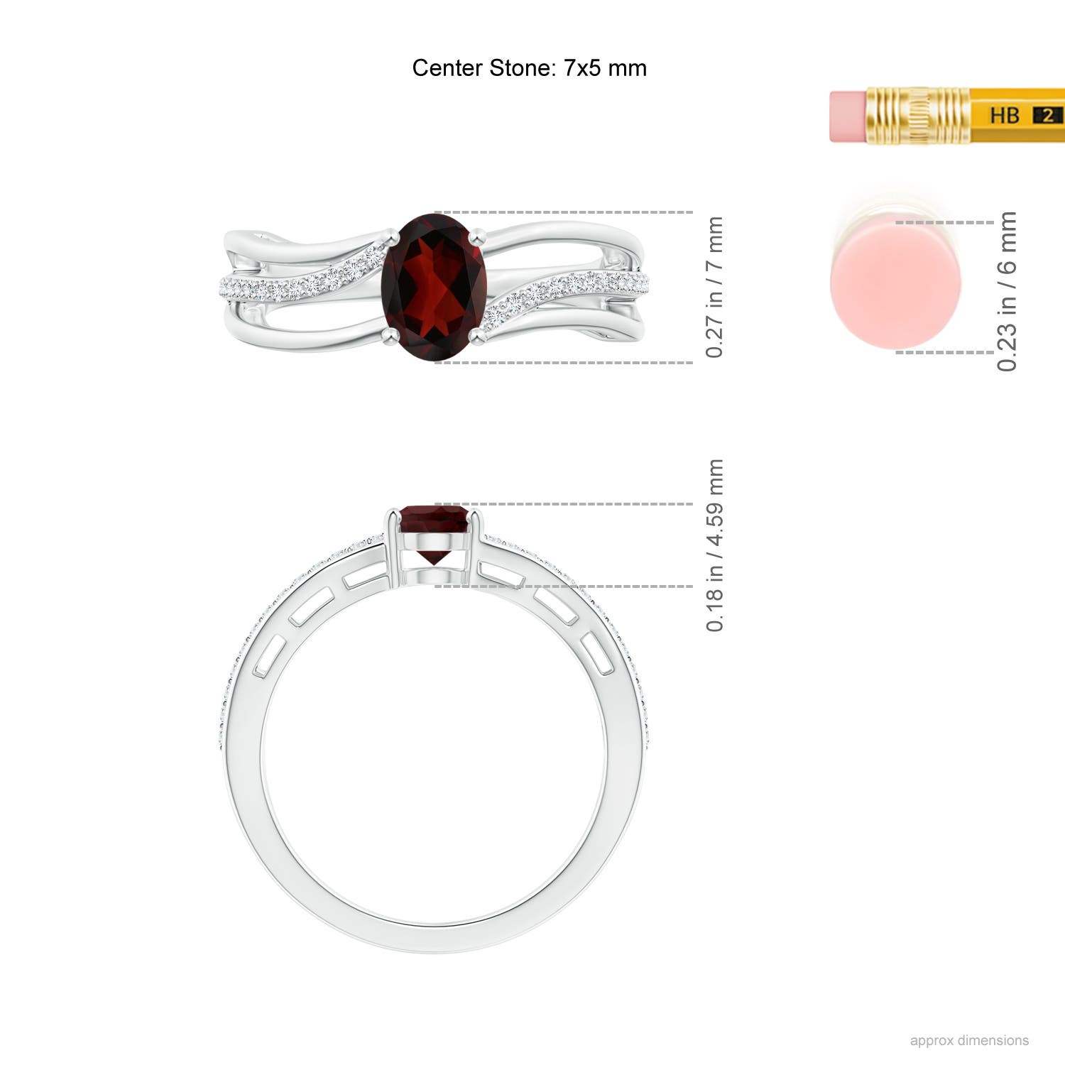 AA - Garnet / 1.03 CT / 14 KT White Gold