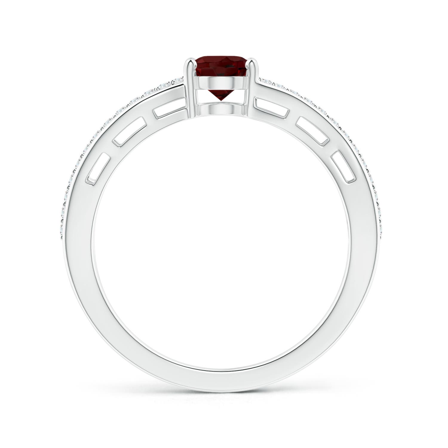 AAA - Garnet / 1.03 CT / 14 KT White Gold