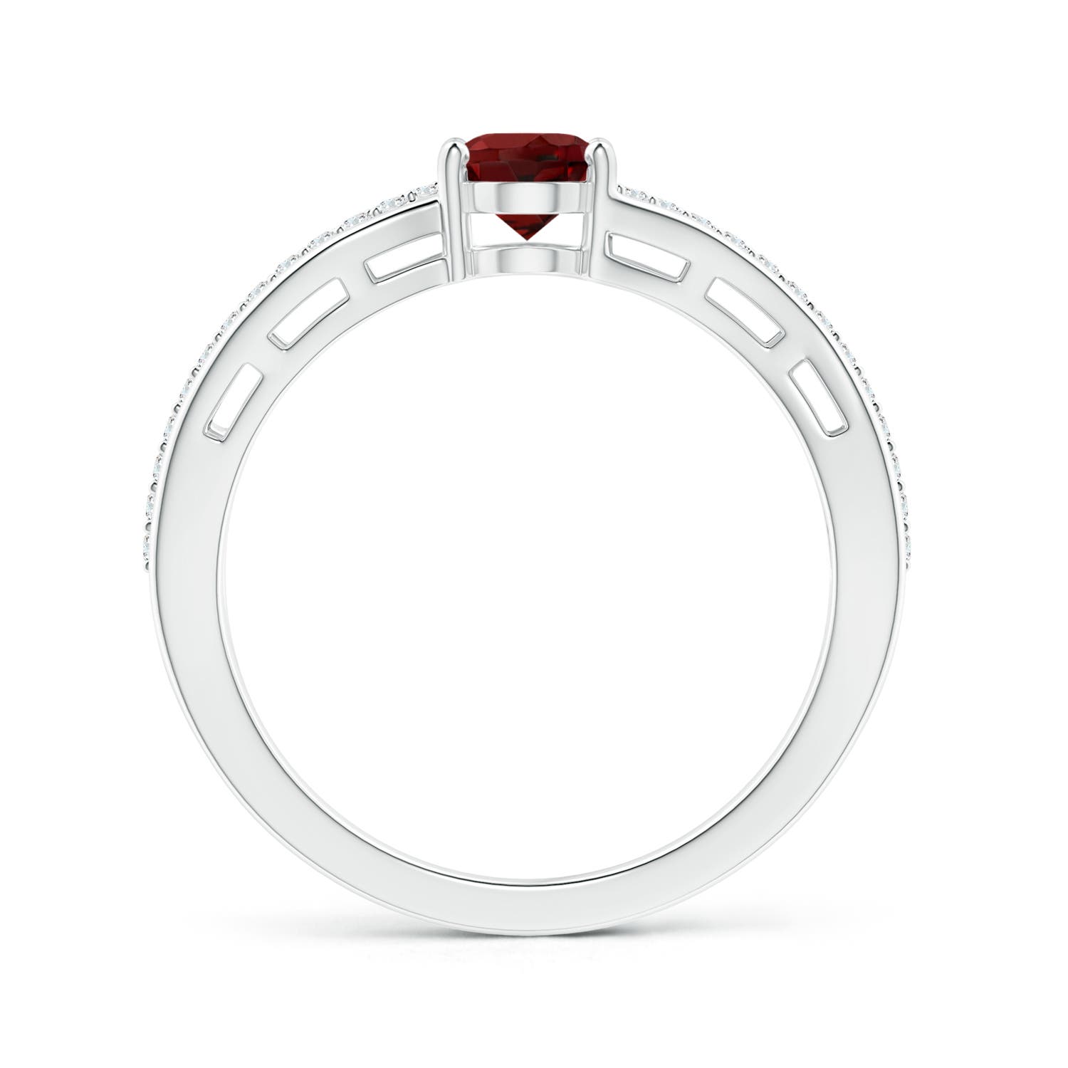 AAAA - Garnet / 1.03 CT / 14 KT White Gold