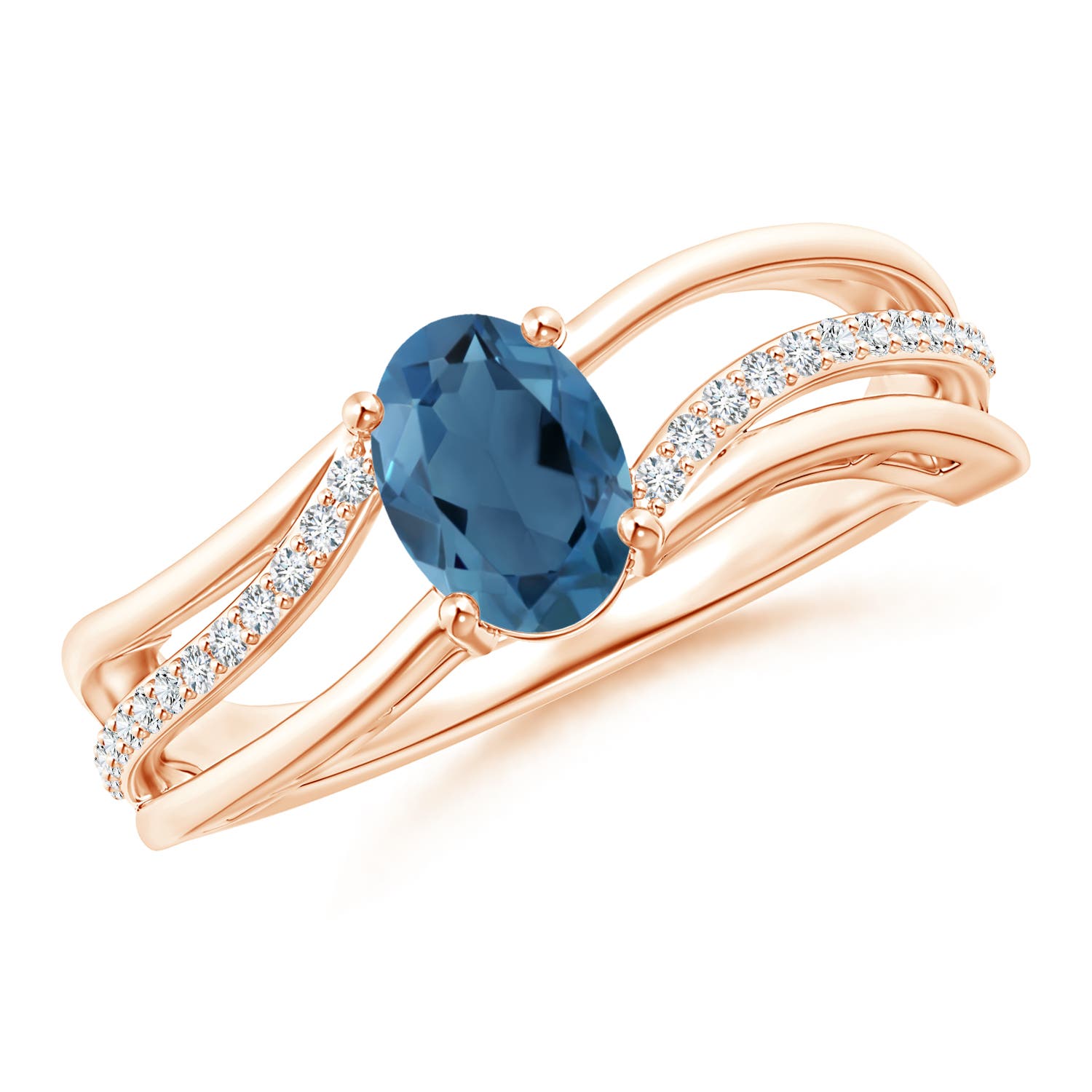 A - London Blue Topaz / 1.08 CT / 14 KT Rose Gold