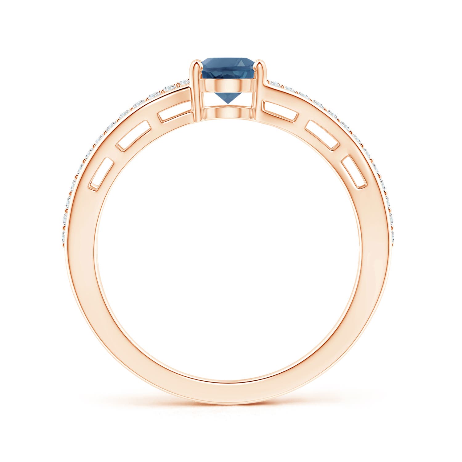 A - London Blue Topaz / 1.08 CT / 14 KT Rose Gold