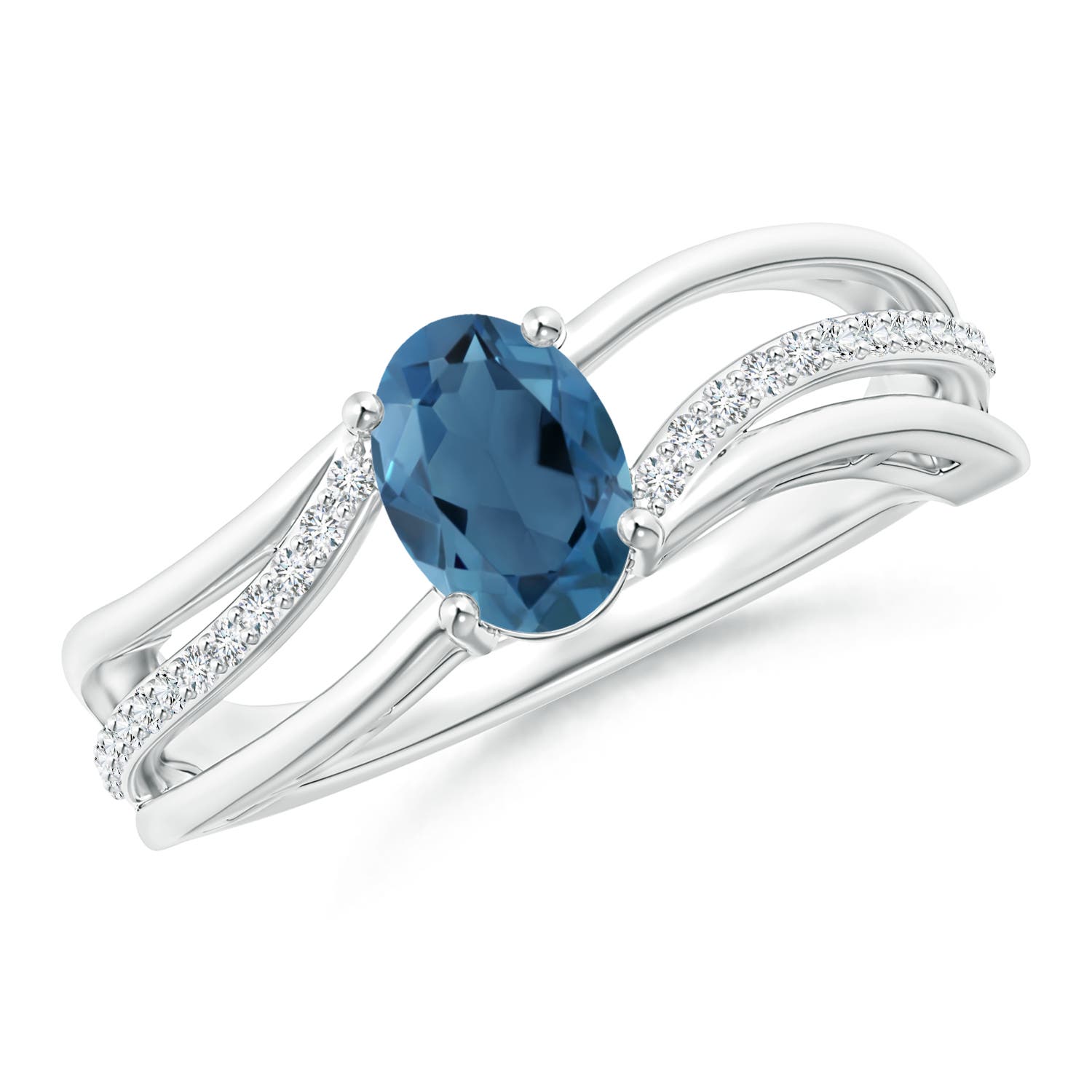 A - London Blue Topaz / 1.08 CT / 14 KT White Gold