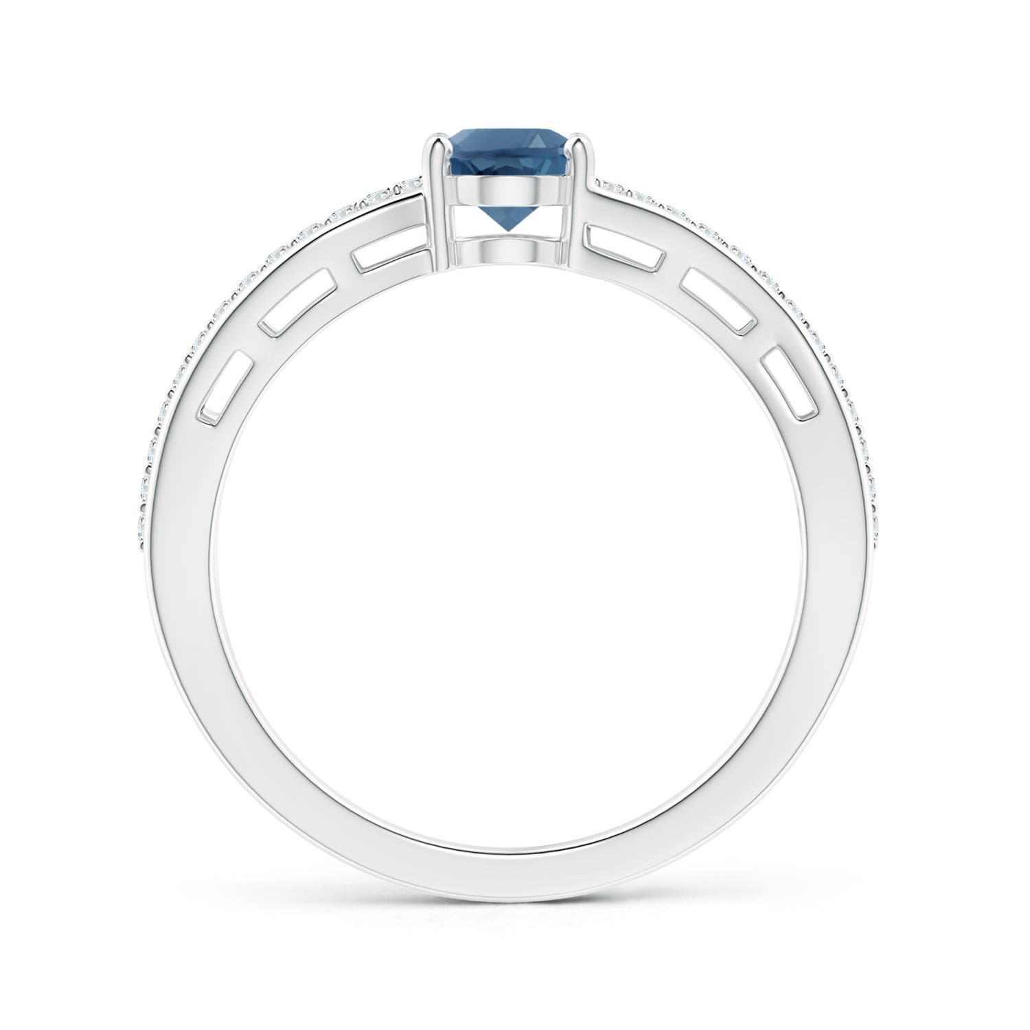 A - London Blue Topaz / 1.08 CT / 14 KT White Gold