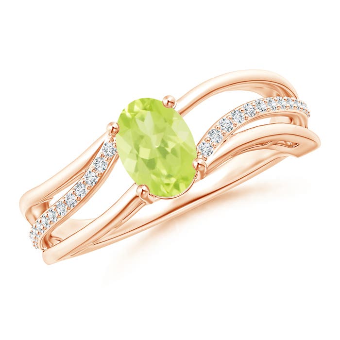 A - Peridot / 0.98 CT / 14 KT Rose Gold