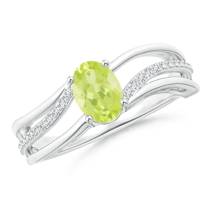 A - Peridot / 0.98 CT / 14 KT White Gold