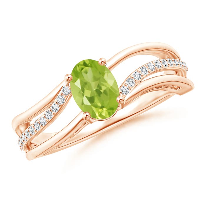 AA - Peridot / 0.98 CT / 14 KT Rose Gold