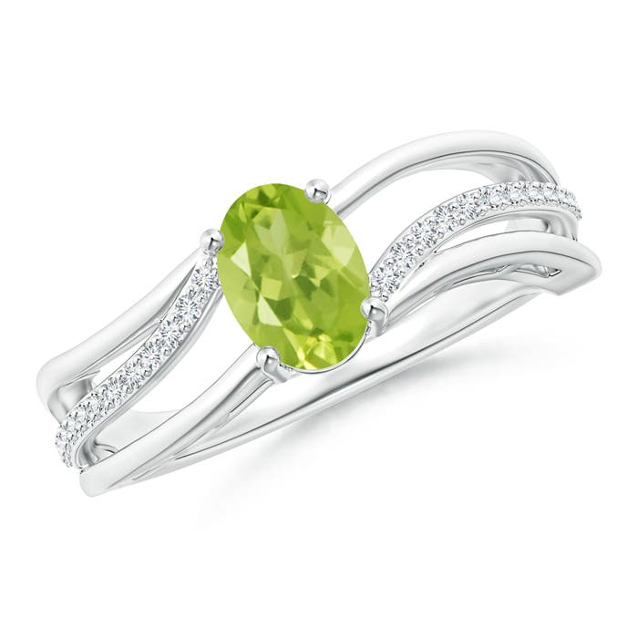 AA - Peridot / 0.98 CT / 14 KT White Gold