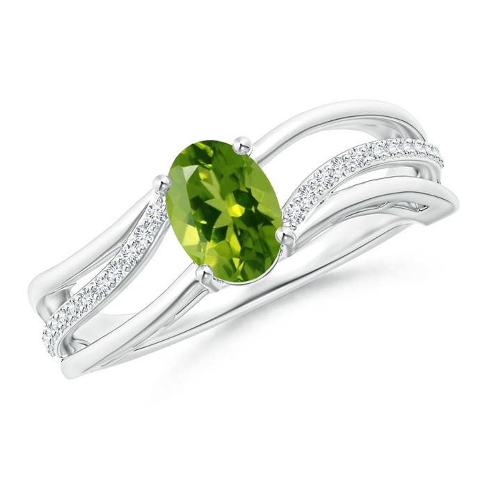 AAAA - Peridot / 0.98 CT / 14 KT White Gold