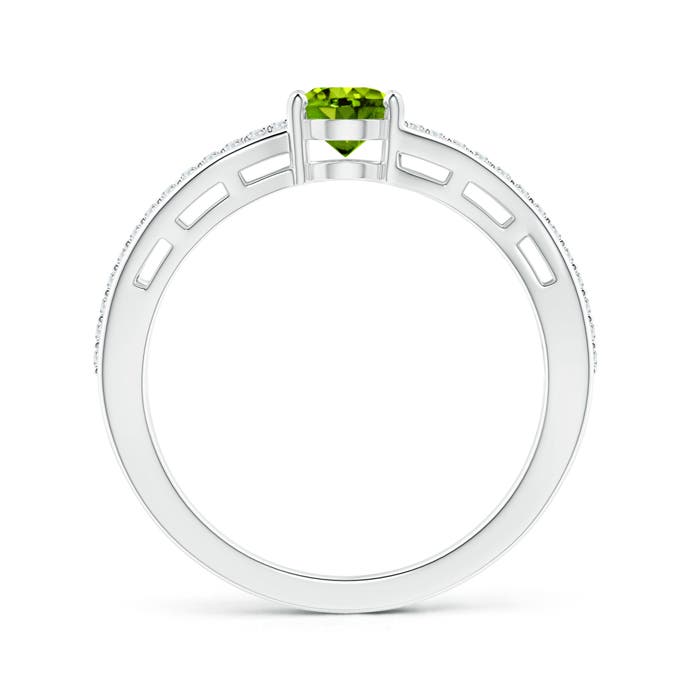 AAAA - Peridot / 0.98 CT / 14 KT White Gold