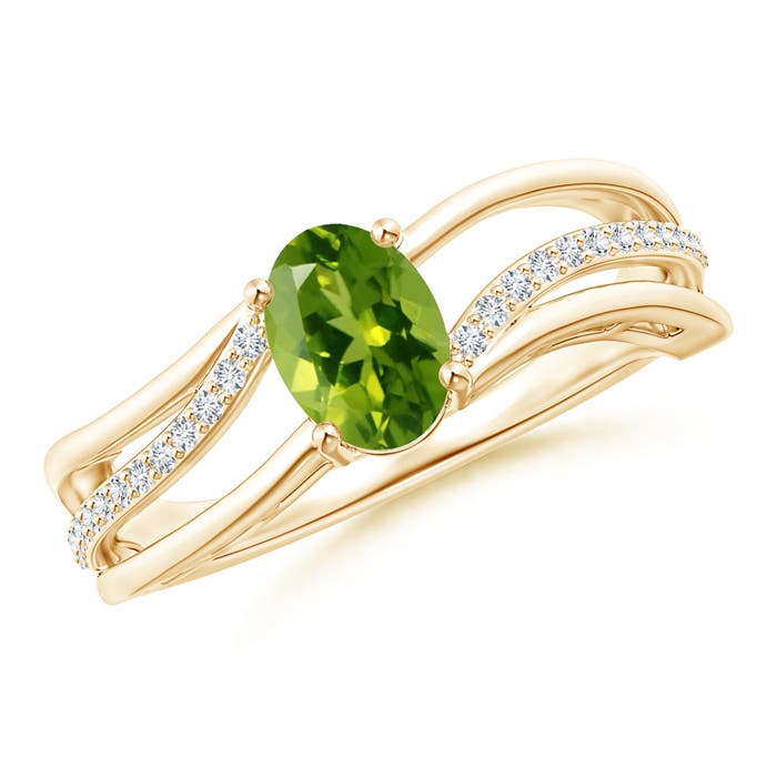 AAAA - Peridot / 0.98 CT / 14 KT Yellow Gold