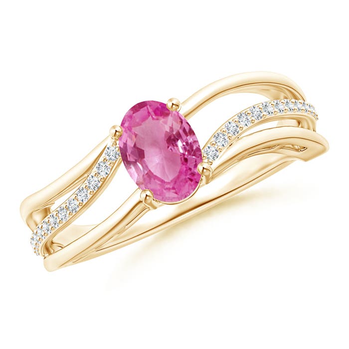 AAA - Pink Sapphire / 0.98 CT / 14 KT Yellow Gold